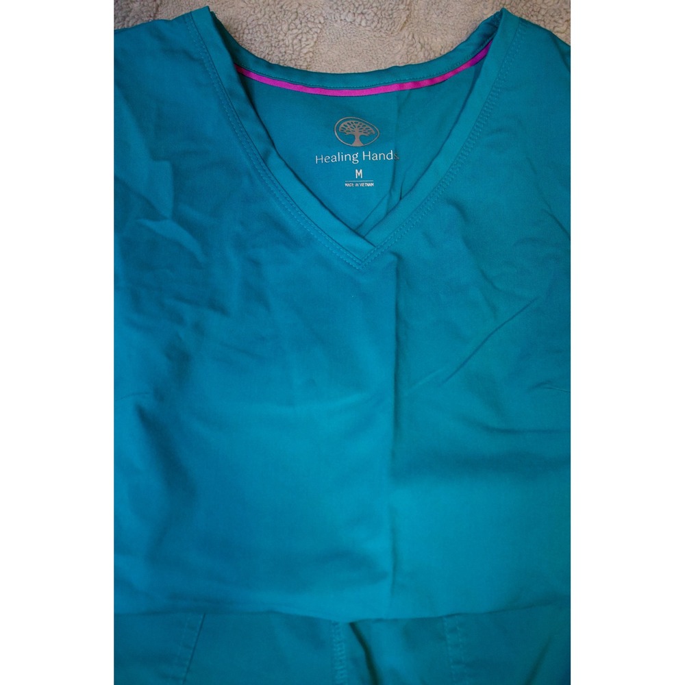 Healing Hands Purple Label Yoga Scrub Set Bundle Teal Spruce Medium XS 2 Sets - Picture 2 of 5